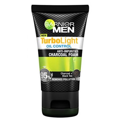 Garnier Men Turbo Light Charcoal Black Facial Foam (100ml)