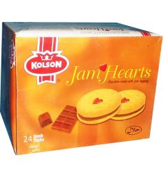 Jam Hearts Biscuit - Chocolate (24 Ticky Pack Box)