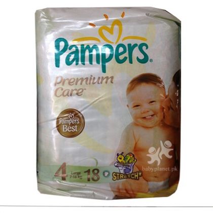 Pamper Diapers Premium Care 4 (7-18kg) 18 Pcs