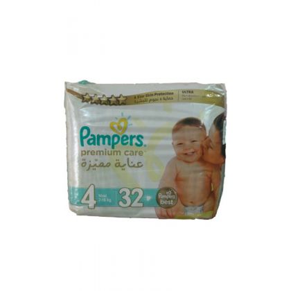Pamper Diapers Premium Care 4 (7-18kg) 32 Pcs