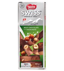 Nestle Swiss Milk chocolate with Hazelnut Tablet (100gm)