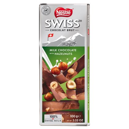 Nestle Swiss Milk chocolate with Hazelnut Tablet (100gm)