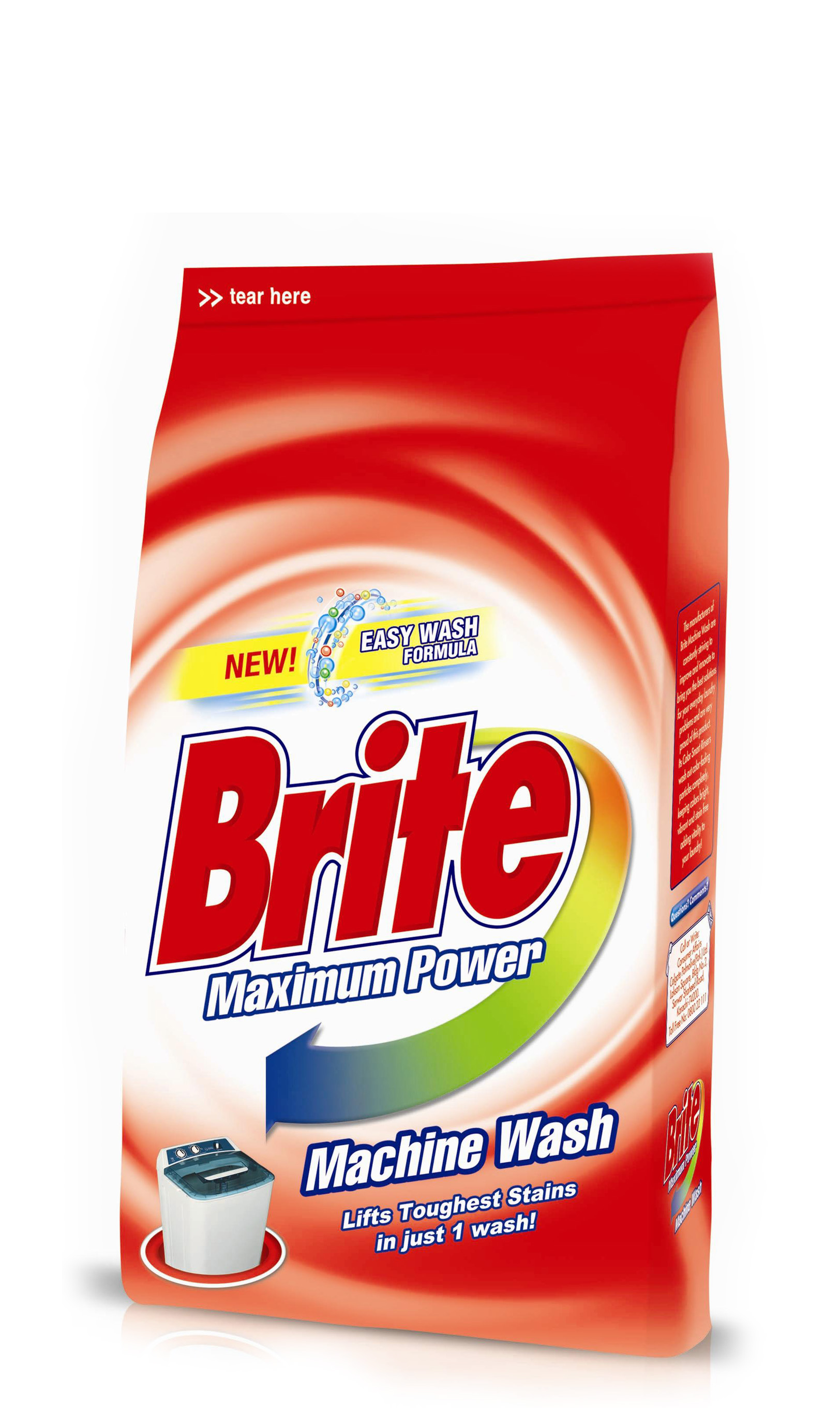 Brite Machine Wash Washing Powder (500gm) Laundry Gomart.pk