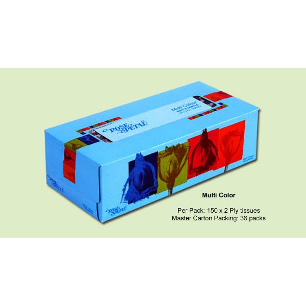 ROSE PETAL MULTICOLOR FACIAL TISSUES (150s) Tissue papers Gomart.pk
