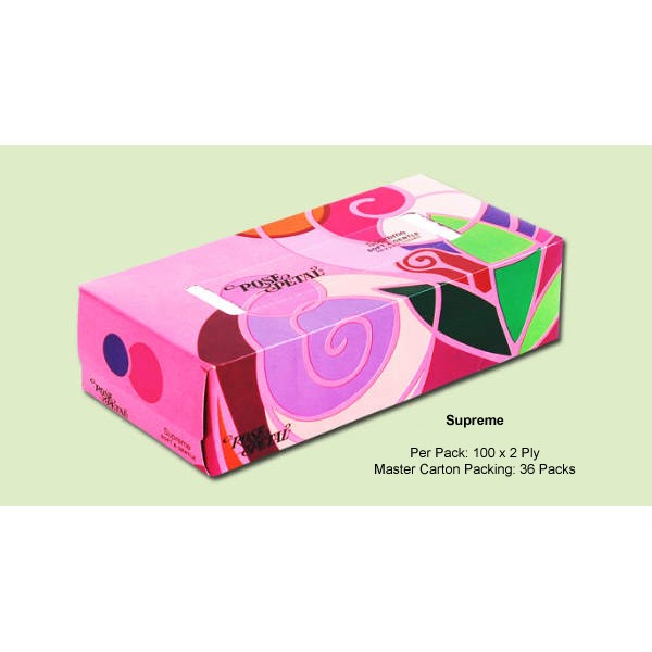 ROSE PETAL SUPREME FACIAL TISSUES (100s) Tissue papers Gomart.pk