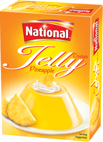 National Foods Jelly Crystal - Pineapple 2.82 oz (80g), Quick & Easy Jello, Preservative Free, Sweet & Tasty Treat