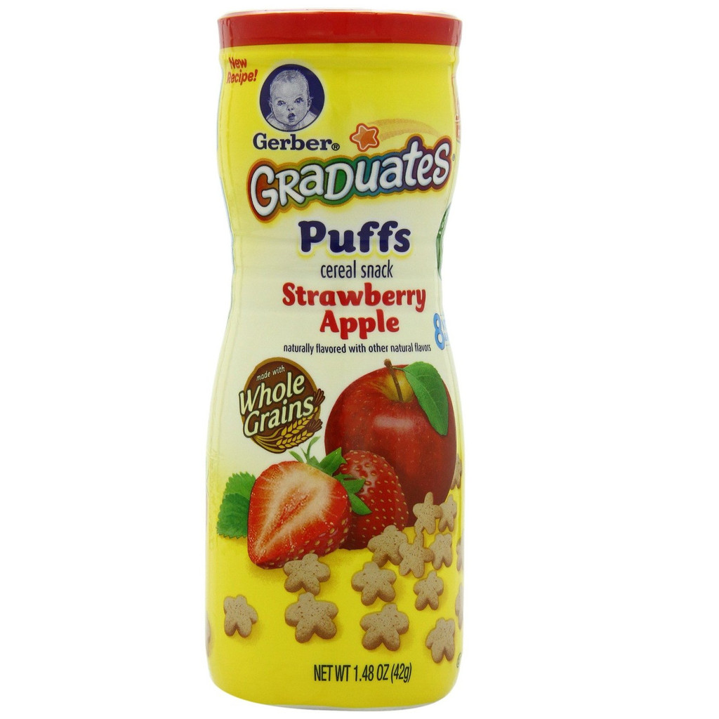 Gerber Graduates Puffs Cereal Snack Strawberry Apple 42g Baby Milk