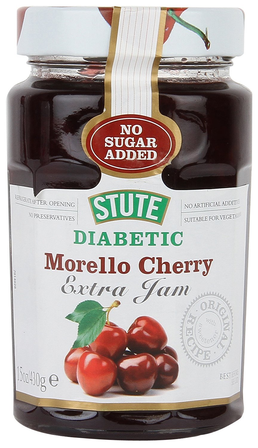 Stute Diabetic Morello Cherry Extra Jam (430gm) Jams, Jelly, Cheese