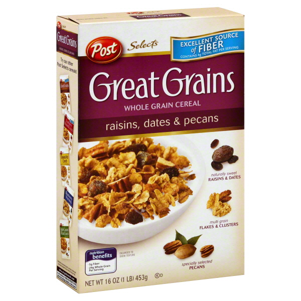 Post Great Grains Raisin, Date & Pecan Cereal (453gm) - Breakfast ...